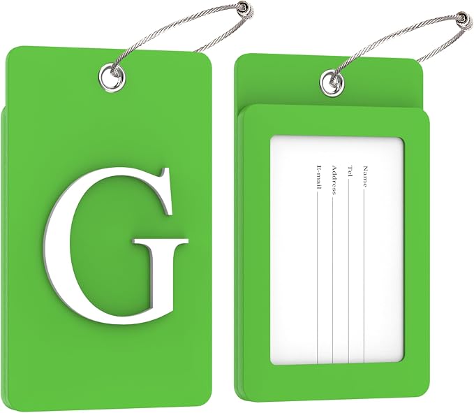 Gostwo 2 Pack Luggage Tags for Suitcases, 26 Initial Letter Travel Luggage - Image 2
