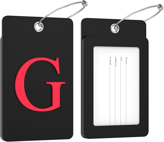 Gostwo 2 Pack Luggage Tags for Suitcases, 26 Initial Letter Travel Luggage - Image 2