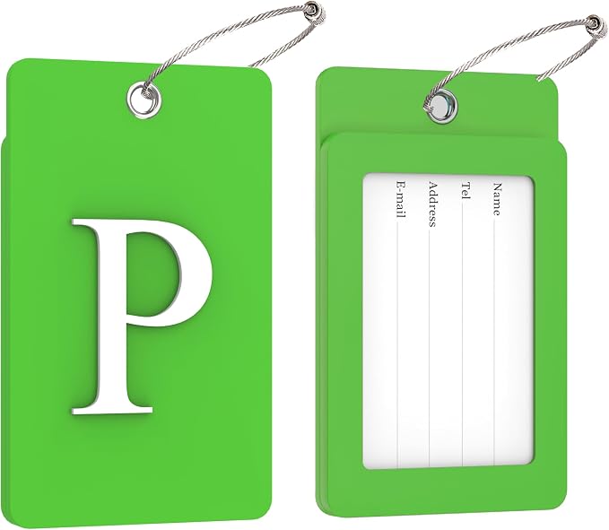 Gostwo 2 Pack Luggage Tags for Suitcases, 26 Initial Letter Travel Luggage - Image 2