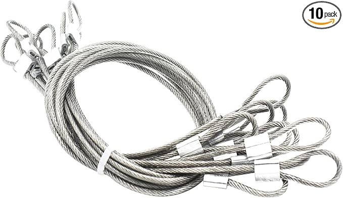 10 pcs 20 inch 3mm Thickness Stainless Steel Wire Cable by Bytiyar