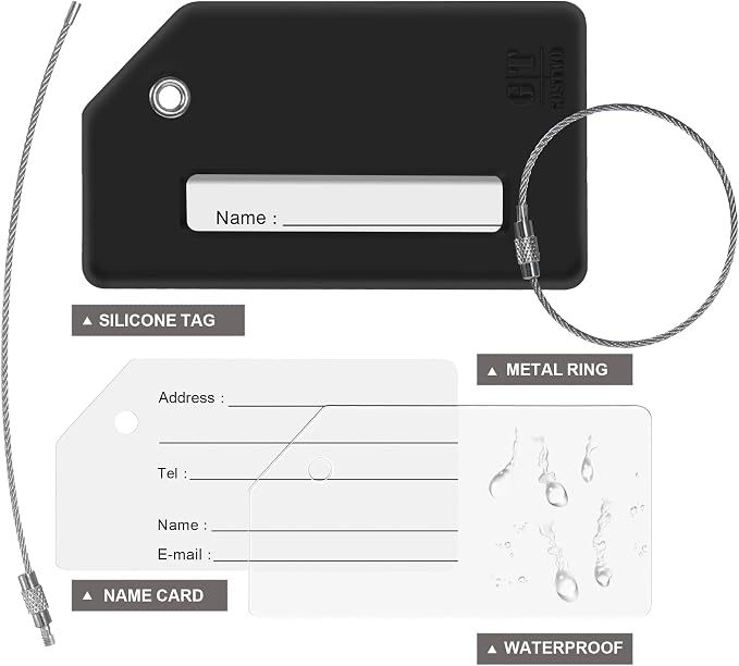 8 Pcs Luggage Tags for Suitcases, 26 Initial Letter Travel Luggage Baggage - Image 3