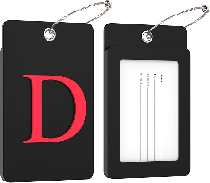 Gostwo 2 Pack Luggage Tags for Suitcases, 26 Initial Letter Travel Luggage - Image 2