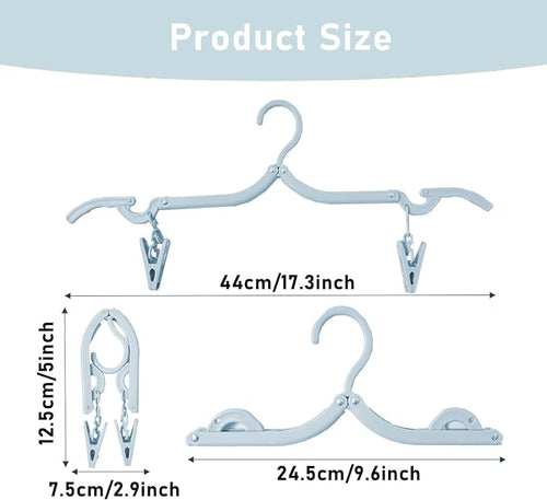 24 Pcs Travel Hangers with 48 Pcs Clips, Portable Folding Clothes Hangers - Image 2