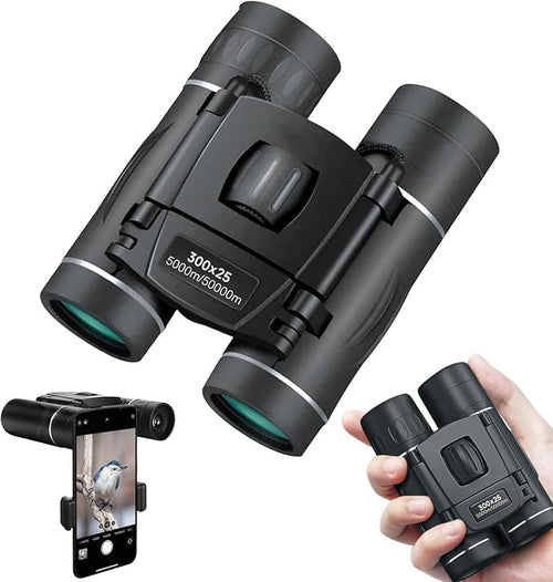 300x25 Binoculars for Adults and Kids, High Powered Mini Pocket Binoculars by Jivcok
