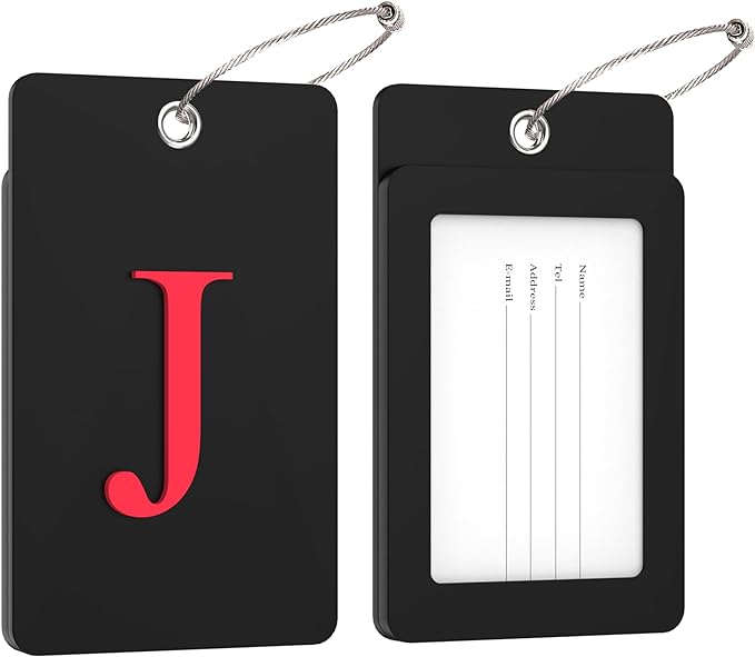 Gostwo 2 Pack Luggage Tags for Suitcases, 26 Initial Letter Travel Luggage - Image 2