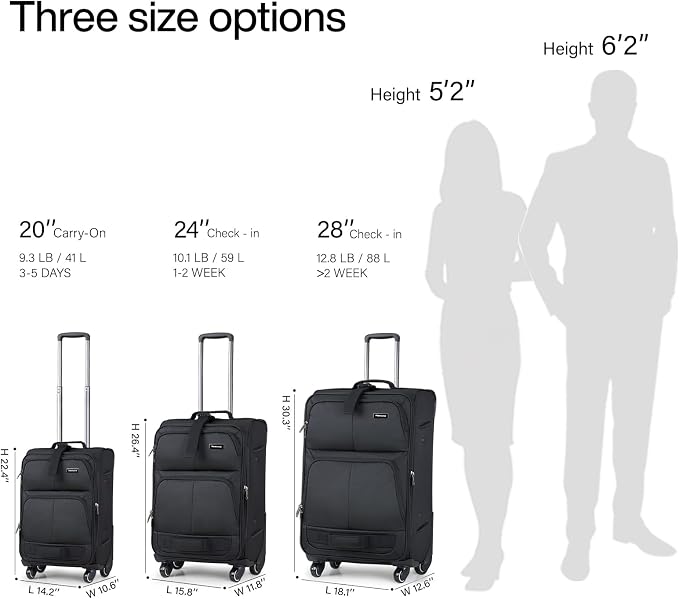 Hanke 28 Inch Softside Expandable Luggage - Image 3