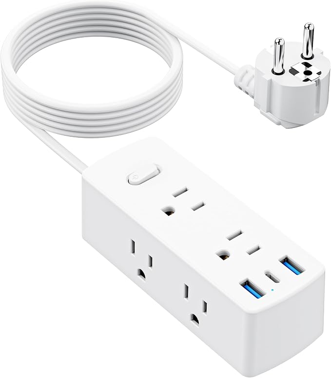 European Travel Plug Adapter, Olcorife US to Europe Type E/F Plug Adapter by olcorife
