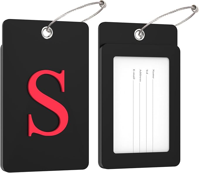 Gostwo 2 Pack Luggage Tags for Suitcases, 26 Initial Letter Travel Luggage - Image 2