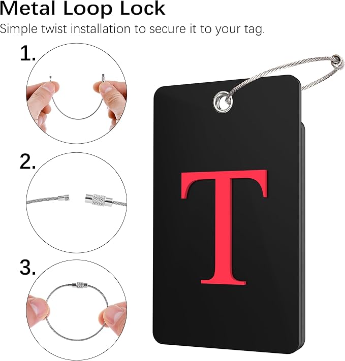 Gostwo 2 Pack Luggage Tags for Suitcases, 26 Initial Letter Travel Luggage - Image 3