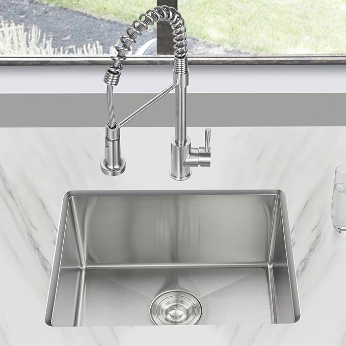 20 x 16 Inch Undermount Kitchen Sink, 304 Stainless Steel Single Bowl Small - Image 8