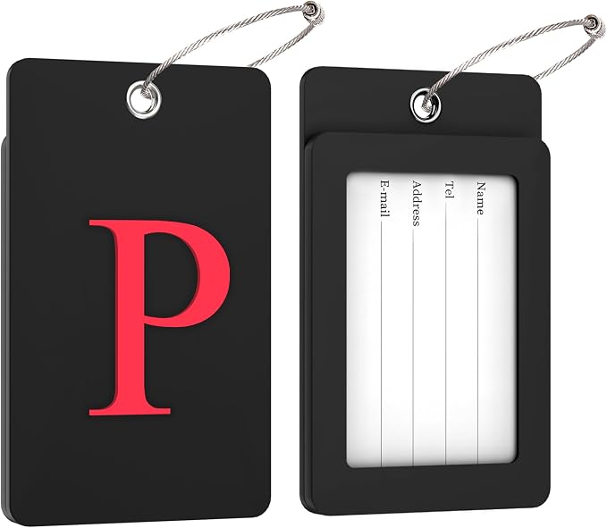 Gostwo 2 Pack Luggage Tags for Suitcases, 26 Initial Letter Travel Luggage - Image 2