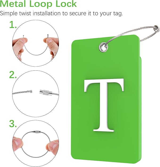 Gostwo 2 Pack Luggage Tags for Suitcases, 26 Initial Letter Travel Luggage - Image 3