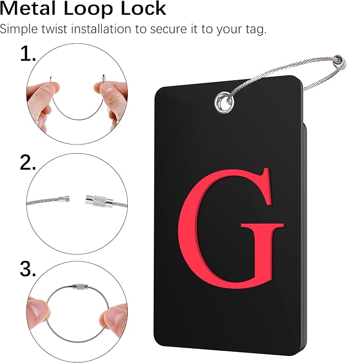Gostwo 2 Pack Luggage Tags for Suitcases, 26 Initial Letter Travel Luggage - Image 3