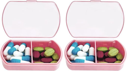 2PCS Small Pill Case Travel Pill Box Cute Pill Organizer by INVODA