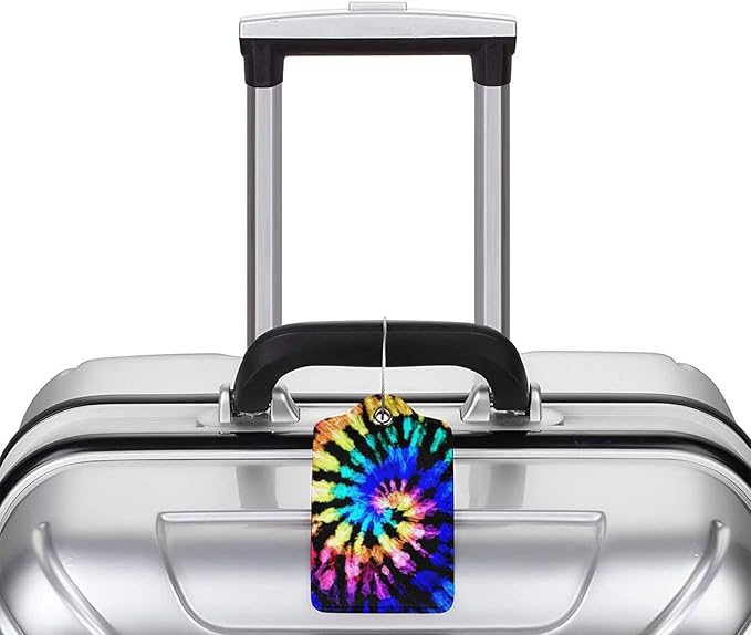 2pcs Tie Dye Luggage Tag for Suitcases Baggage, Colorful Rainbow Airport Crew - Image 5