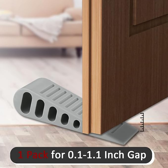 JQK Rubber Door Stopper Wedge, Wooden Floor, DSB61-GY-P6 - Image 8