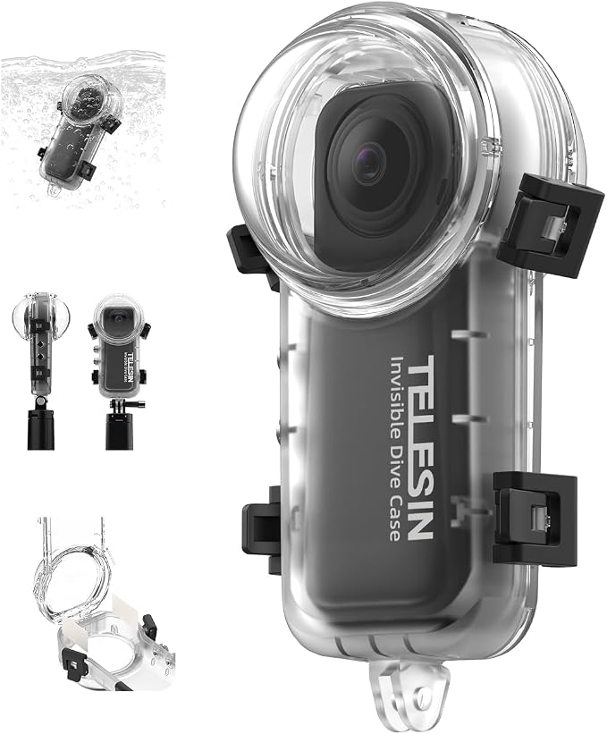 TELESIN Insta 360 X4 Invisible Dive Case, 50m/164ft Waterproof Case Protective by telesin