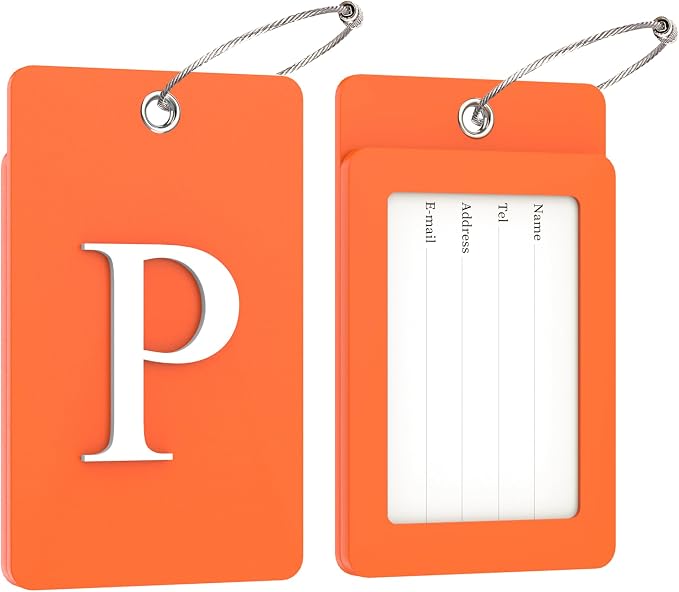 Gostwo 2 Pack Luggage Tags for Suitcases, 26 Initial Letter Travel Luggage - Image 2