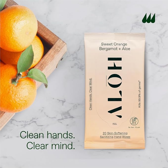 ALŌH Sweet Orange Bergamot + Aloe Sanitizing Hand Wipes - Image 5