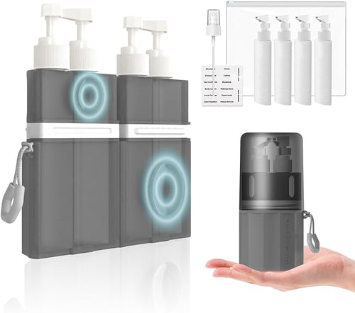 4 in 1 Travel Toiletry Containers, TSA Approved Refillable Travel Size by TechoEcho