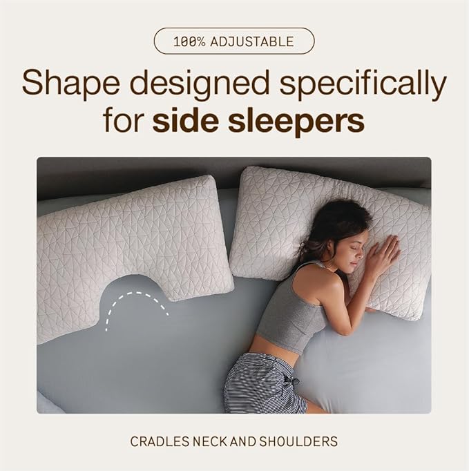 Coop Home Goods Original Cut-Out Adjustable Pillow, Queen Size Bed Pillows - Image 3