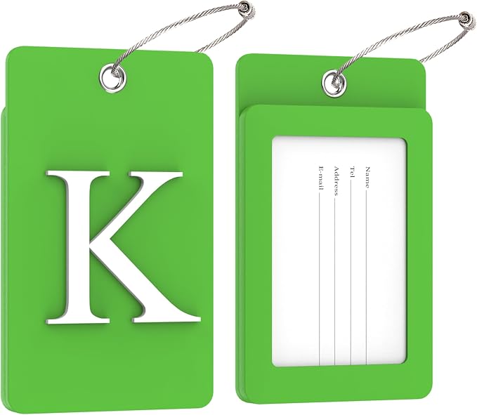 Gostwo 2 Pack Luggage Tags for Suitcases, 26 Initial Letter Travel Luggage - Image 2