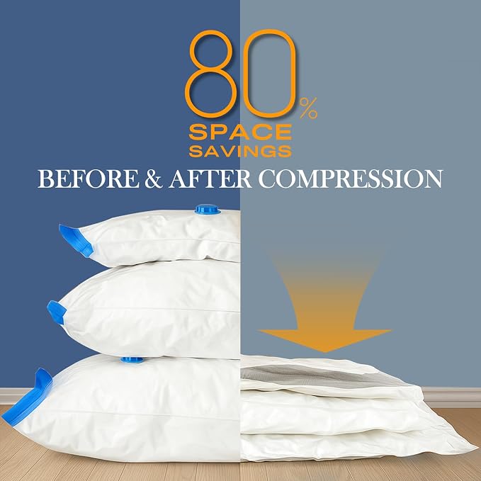 Vacuum Storage Bags for Clothing, 8 Pack Vacuum Seal Bags for Clothes, - Image 6