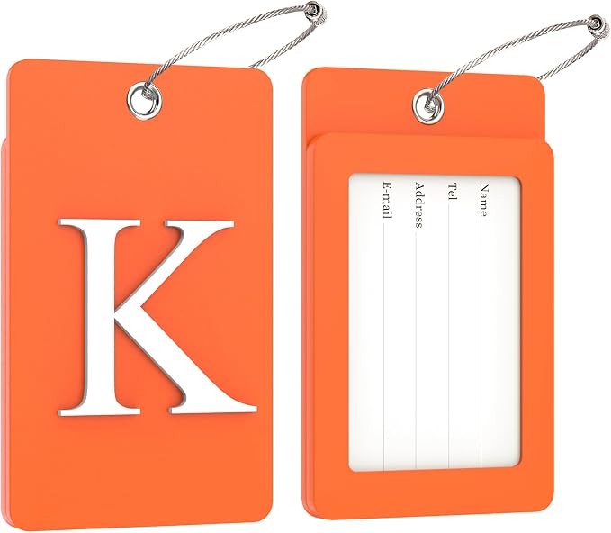 Gostwo 2 Pack Luggage Tags for Suitcases, 26 Initial Letter Travel Luggage - Image 2
