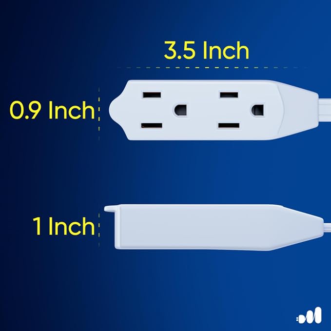 Maximm Cable 1 Ft 360° Rotating Flat Plug Extension Cord/Wire, 16 AWG Multi 3 - Image 4