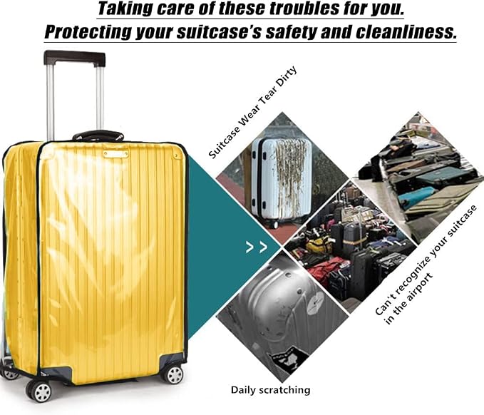 Clear PVC Luggage Cover 3 Piece Set, 0.2mm Thick Lightweight Waterproof - Image 5