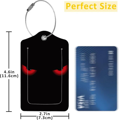 2 Pack Evil Eyes Luggage Tag for Suitcases Green Cat Eyes PU Leather Bag Travel - Image 2