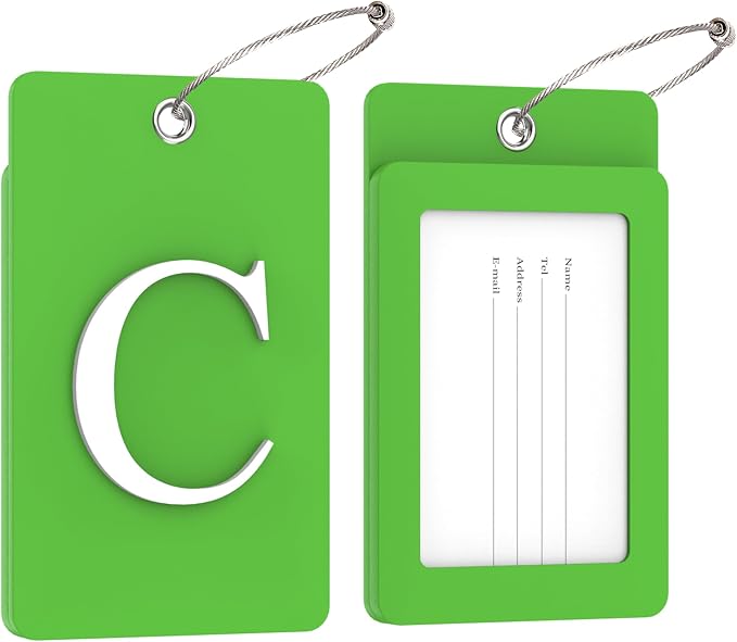 Gostwo 2 Pack Luggage Tags for Suitcases, 26 Initial Letter Travel Luggage - Image 2