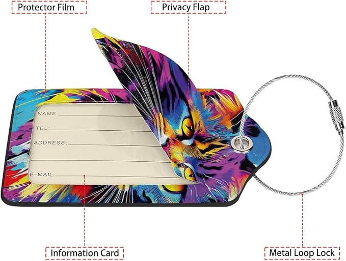Colorful Cat 2 Pack Luggage Tag - Image 2