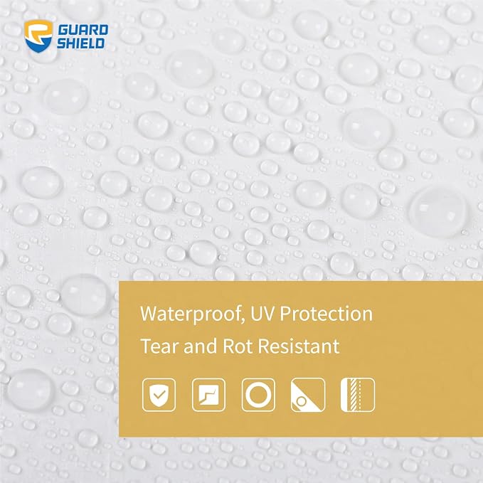 GUARD SHIELD Tarp White 10x12 Feet Multi Purpose Waterproof Poly Tarp Cover 5mil - Image 3