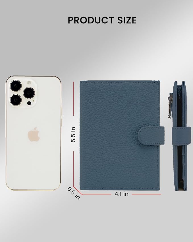 RFID Slim Passport Holder for Man & Women, Compact Leather Passport Wallet - Image 5
