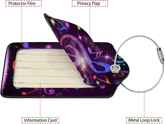 Colorful Musical Notes Luggage Tags - Image 2
