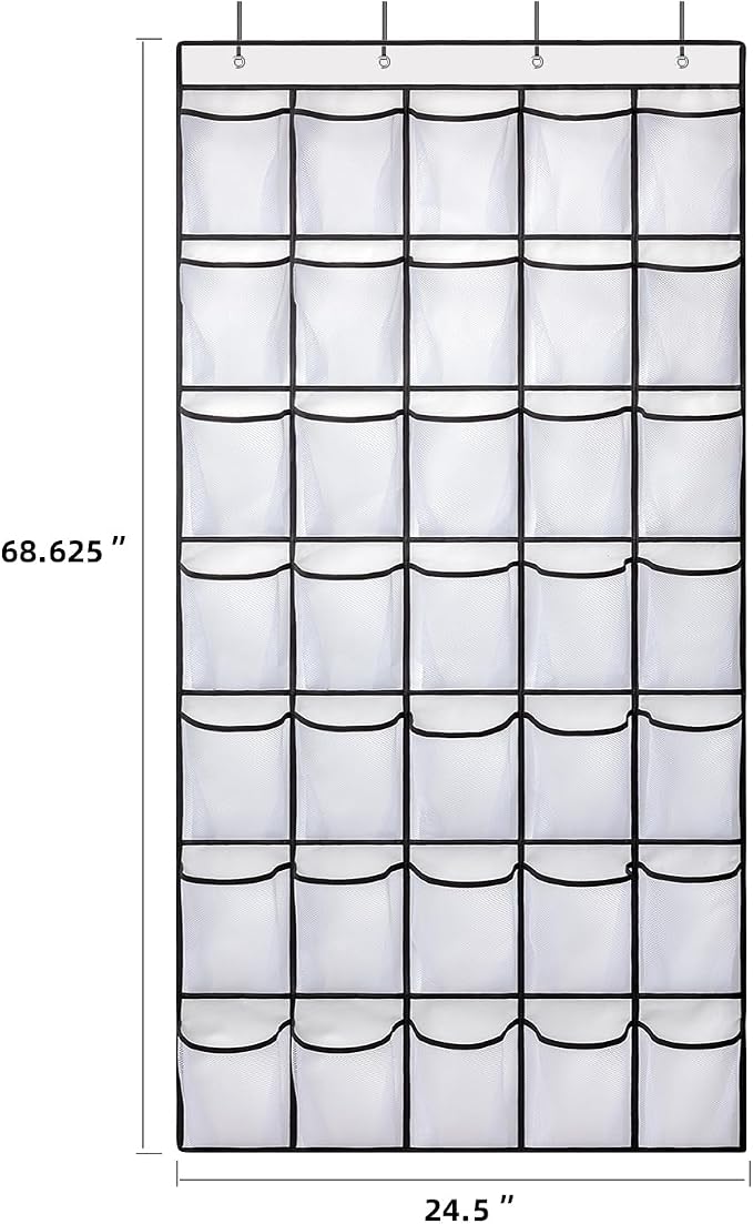 35 Pockets Over the Door Shoe Organizer, Hanging Shoe Organizer - Image 3