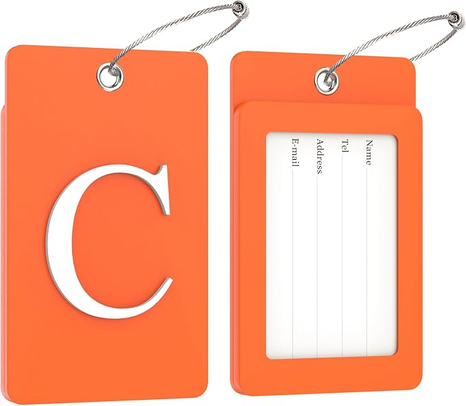 Gostwo 2 Pack Luggage Tags for Suitcases, 26 Initial Letter Travel Luggage - Image 2