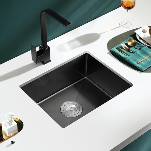 22 x 18 Inch Undermount Kitchen Sink, 18 Gauge Stainless Steel Handmade Single - Image 2