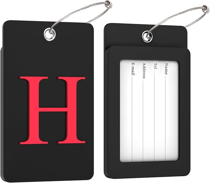 Gostwo 2 Pack Luggage Tags for Suitcases, 26 Initial Letter Travel Luggage - Image 2