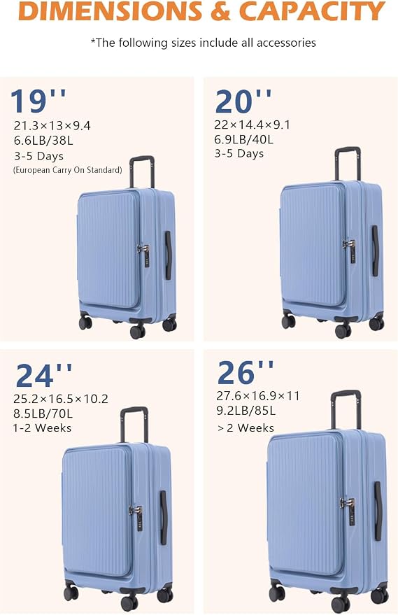 HotWay 24 Inch Expandable Carry On Luggage - Image 7