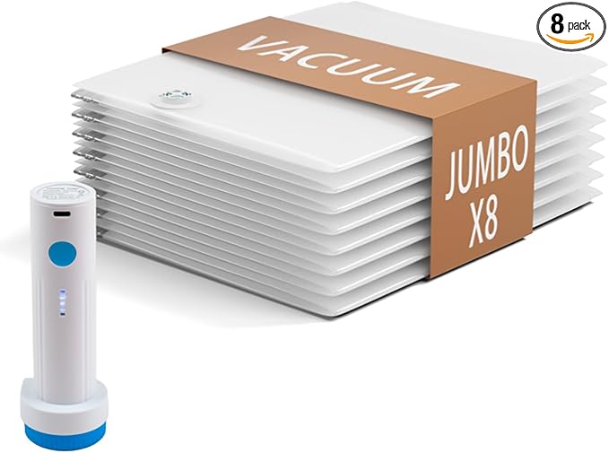 8 Pack Vacuum Storage Bags for Comforters and Blankets, Jumbo 40x31 Inch Vacuum by Unknown