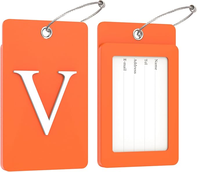 Gostwo 2 Pack Luggage Tags for Suitcases, 26 Initial Letter Travel Luggage - Image 2