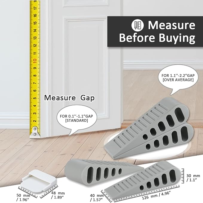 JQK Rubber Door Stopper Wedge, Wooden Floor, DSB61-GY-P9 - Image 2