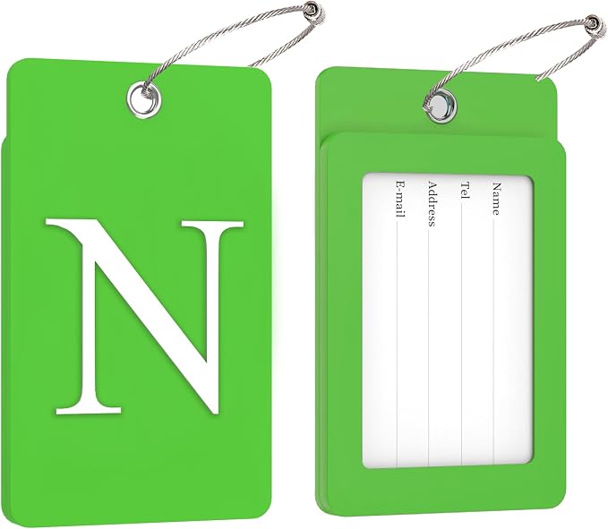 Gostwo 2 Pack Luggage Tags for Suitcases, 26 Initial Letter Travel Luggage - Image 2