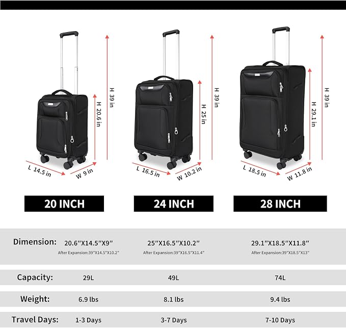 3-Piece Softside Expandable Luggage Set - Image 2