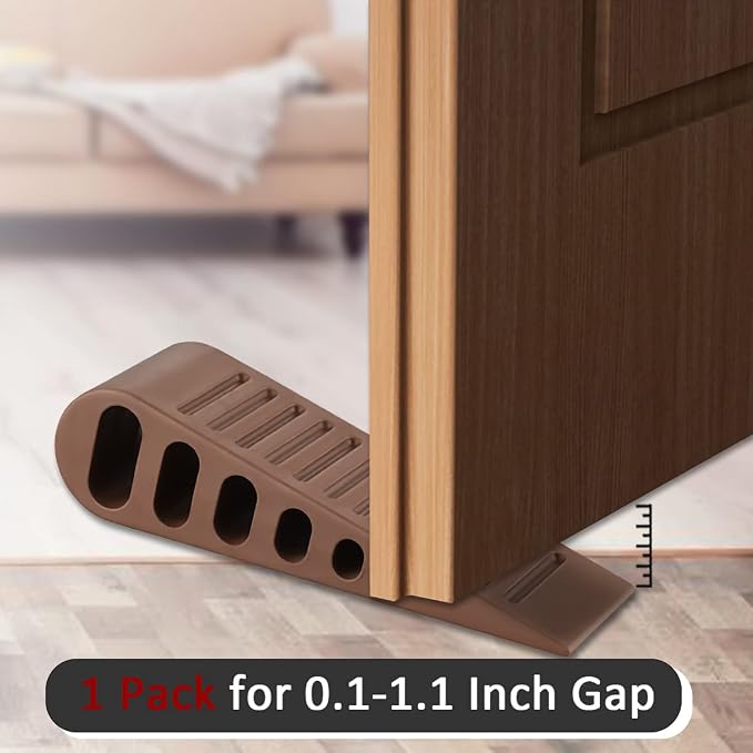 JQK Rubber Door Stopper Wedge, Bronze 3 Pack Soft TPR Premium Door Stops - Image 8