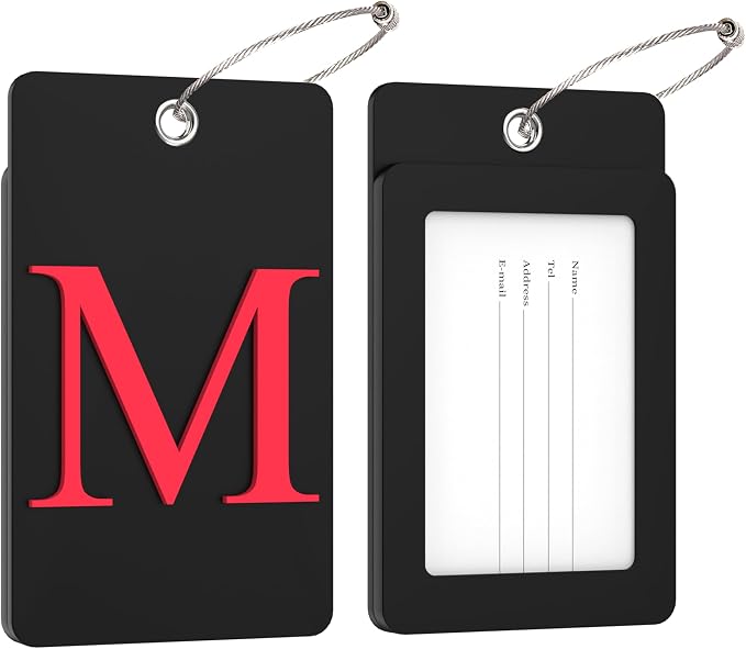 Gostwo 2 Pack Luggage Tags for Suitcases, 26 Initial Letter Travel Luggage - Image 2