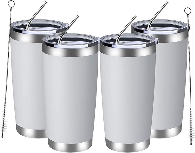 MEWAY 20oz Tumbler 4 Pack Double Wall Vacuum Insulated Travel Mug Bulk by MEWAY