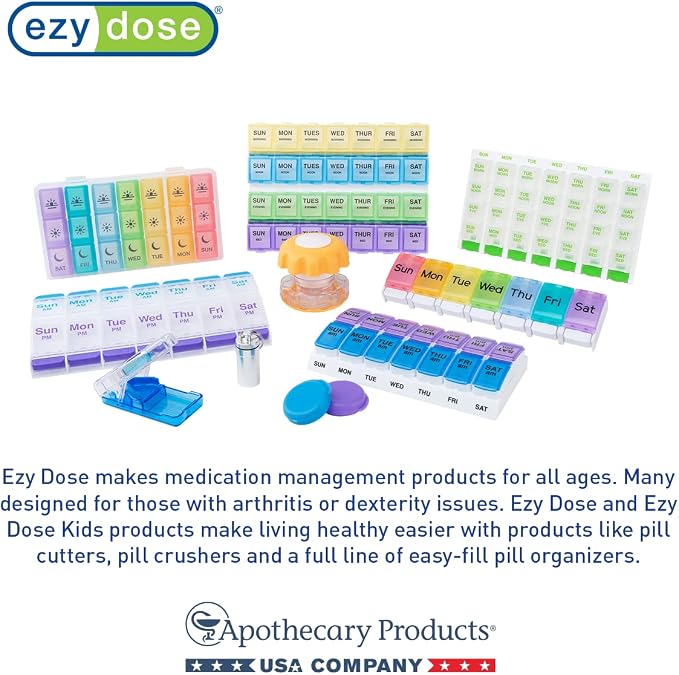 EZY DOSE Weekly AM/PM Pill Organizer, Daily Vitamin Container and Medicine Box - Image 5
